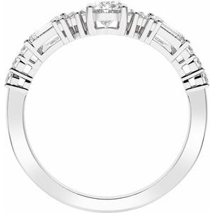 Platinum 1 CTW Lab-Grown Diamond Contour Band