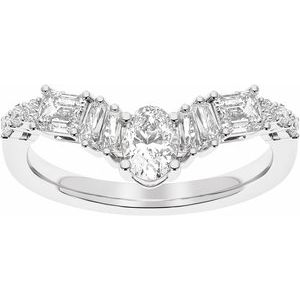 Platinum 1 CTW Lab-Grown Diamond Contour Band