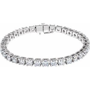 14K White Gold 10 CTW Lab-Grown Diamond Line 7 1/4" Bracelet