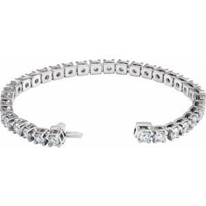 14K White Gold 10 CTW Lab-Grown Diamond Line 7 1/4" Bracelet – image 2