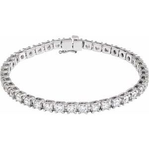 Sterling Silver 6 CTW Lab-Grown Diamond Line 7 1/4" Bracelet