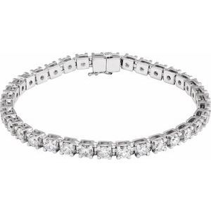 Sterling Silver 8 CTW Lab-Grown Diamond Line 7 1/4" Bracelet