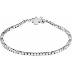 Sterling Silver 2 CTW Lab-Grown Diamond Line 7" Bracelet