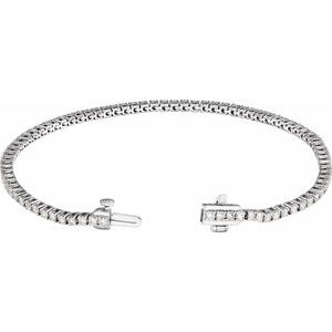 14K White Gold 2 CTW Lab-Grown Diamond Line 7" Bracelet – image 2