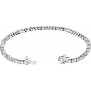 Sterling Silver 3 CTW Lab-Grown Diamond Line 7" Bracelet – image 3
