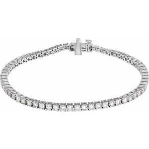Sterling Silver 4 CTW Lab-Grown Diamond Line 7" Bracelet