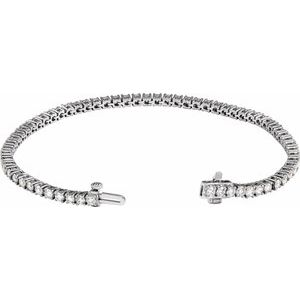 14K White Gold 4 CTW Lab-Grown Diamond Line 7" Bracelet – image 2