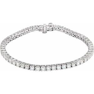 Sterling Silver 5 CTW Lab-Grown Diamond Line 7" Bracelet