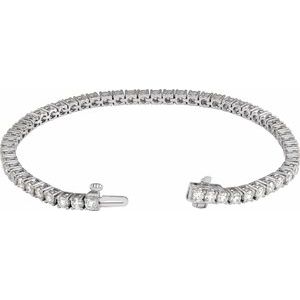 Sterling Silver 5 CTW Lab-Grown Diamond Line 7" Bracelet – image 3