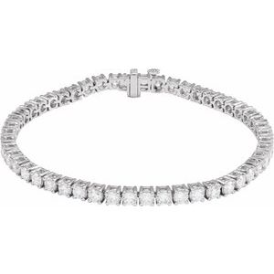 14K White Gold 6 CTW Lab-Grown Diamond Line 7" Bracelet
