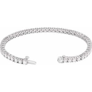 14K White Gold 6 CTW Lab-Grown Diamond Line 7" Bracelet – image 3