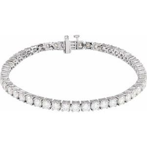 14K White Gold 7 CTW Lab-Grown Diamond Line 7" Bracelet