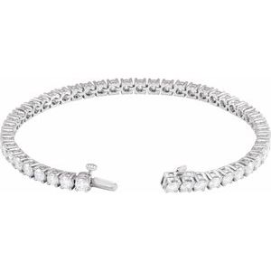 14K White Gold 7 CTW Lab-Grown Diamond Line 7" Bracelet