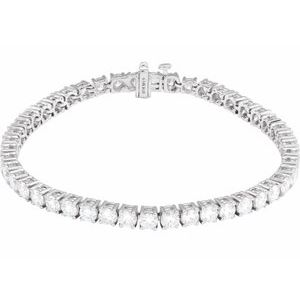 Sterling Silver 8 CTW Lab-Grown Diamond Line 7" Bracelet
