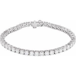 Sterling Silver 9 CTW Lab-Grown Diamond Line 7" Bracelet