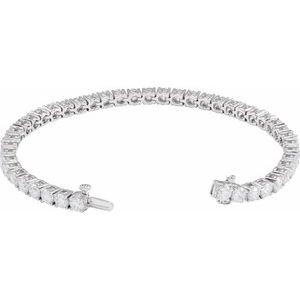 Sterling Silver 9 CTW Lab-Grown Diamond Line 7" Bracelet – image 3