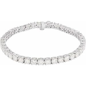 Sterling Silver 10 CTW Lab-Grown Diamond Line 7" Bracelet