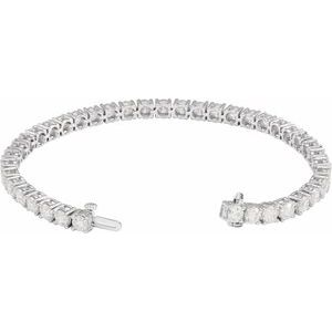 14K White Gold 10 CTW Lab-Grown Diamond Line 7" Bracelet – image 2