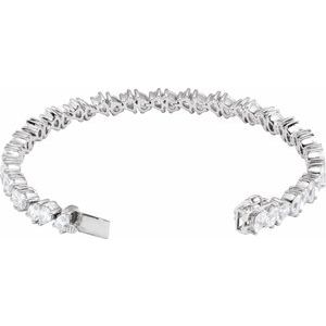 14K White Gold 9 1/2 CTW Lab-Grown Diamond Line 7" Bracelet – image 3