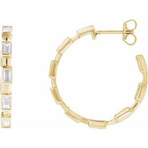 14K Yellow Gold 1 1/4 CTW Lab-Grown Diamond 24.5 mm Hoop Earrings