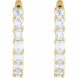 14K Yellow Gold 3 CTW Lab-Grown Diamond Inside-Outside 21.2 mm Hoop Earrings – image 3
