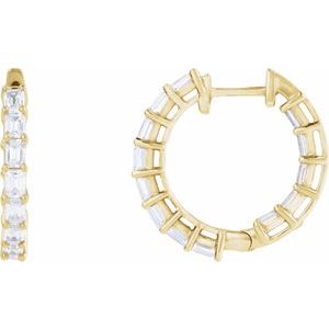 14K Yellow Gold 3 CTW Lab-Grown Diamond Inside-Outside 21.2 mm Hoop Earrings
