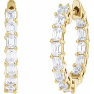 14K Yellow Gold 3 CTW Lab-Grown Diamond Inside-Outside 21.2 mm Hoop Earrings – image 2