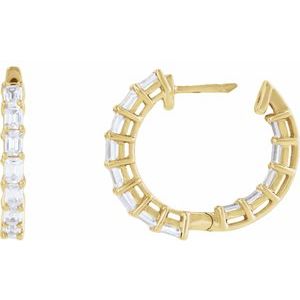 14K Yellow Gold 3 CTW Lab-Grown Diamond Inside-Outside 21.2 mm Hoop Earrings – image 4