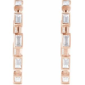 14K Rose 1 1/4 CTW Lab-Grown Diamond 24.5 mm Hoop Earrings