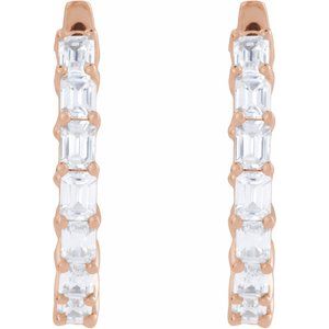 14K Rose 3 CTW Lab-Grown Diamond Inside-Outside 21.2 mm Hoop Earrings