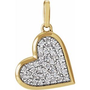 Pavé-Style Heart Necklace or Charm/Pendant