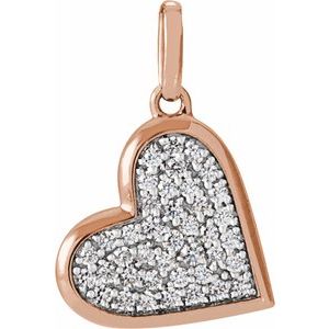 14K Rose Gold 1/4 CTW Natural Diamond Heart Charm/Pendant