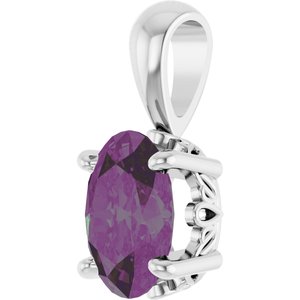 Sterling Silver Lab-Grown Alexandrite Pendant