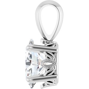 14K White Gold 3/4 CT Oval Lab-Grown Diamond Pendant