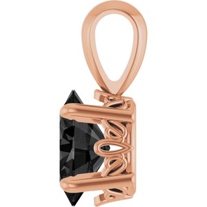 14K Rose Gold Natural Black Onyx Pendant
