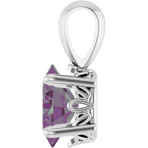 Sterling Silver Lab-Grown Alexandrite Pendant