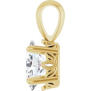 14K Yellow Gold 3/4 CT Oval Lab-Grown Diamond Pendant