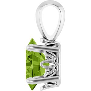 Sterling Silver Natural Peridot Pendant
