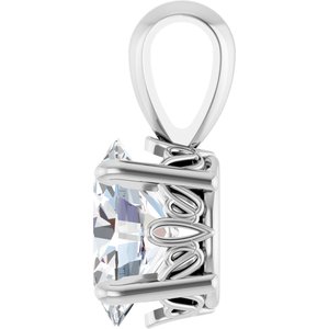 14K White Gold 1 CT Oval Lab-Grown Diamond Pendant