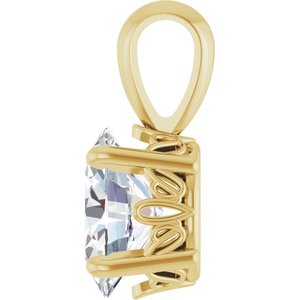14K Yellow Gold 1 CT Oval Lab-Grown Diamond Pendant