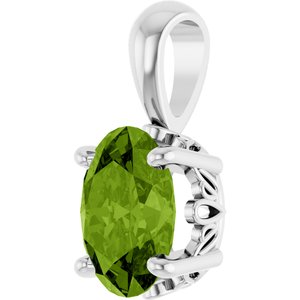 Sterling Silver Natural Peridot Pendant