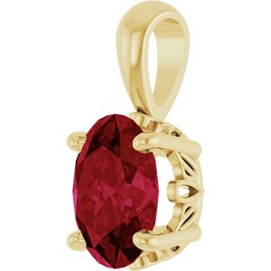 Oval 4-Prong Solitaire Necklace or Pendant