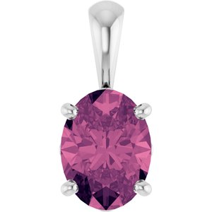 Sterling Silver Natural Pink Tourmaline Pendant