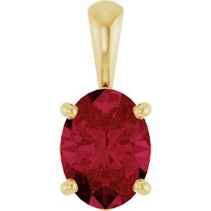 Oval 4-Prong Solitaire Necklace or Pendant