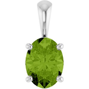 Sterling Silver Natural Peridot Pendant