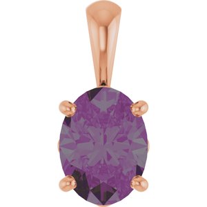 14K Rose Gold Lab-Grown Alexandrite Pendant