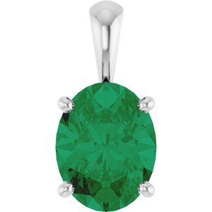 Oval 4-Prong Solitaire Necklace or Pendant