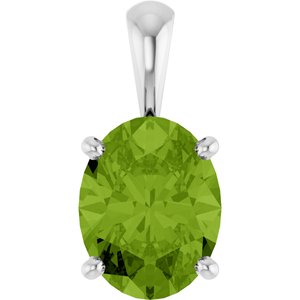 Oval 4-Prong Solitaire Necklace or Pendant