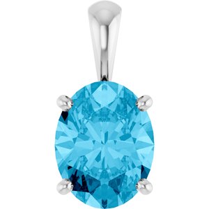 Sterling Silver Natural Aquamarine Pendant