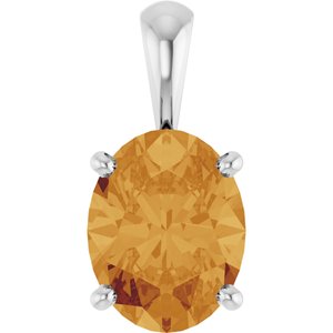 Sterling Silver Natural Citrine Pendant